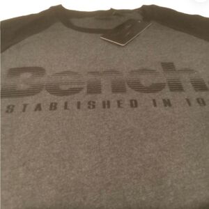 Men's Bench Grey and Black Long Sleeve Tee Size L